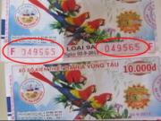Tờ vé số có hai mã dự thưởng
